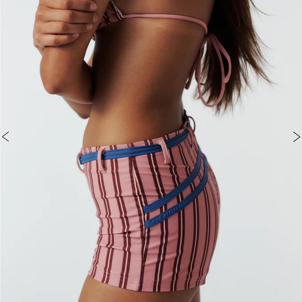 NWT With Jean Blake Swim Shorts | Pink Stripe - Picture 2 of 7